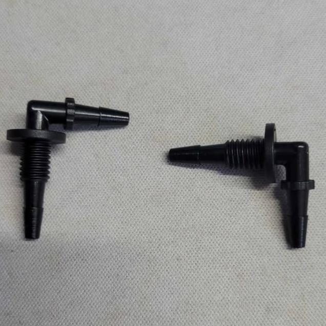 Pack of 6 - 90 degrees cap connector for 1/8" Plastic Hose Fits UV Ciss Hose Tubing and jugs - Black 90° Right Angles