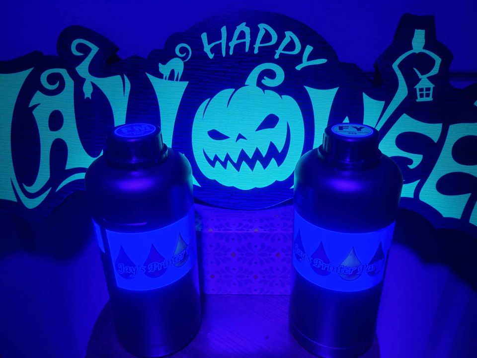 Ink for Fluorescence Black Light hard Ink for UV printer 500ml Magenta or Yellow - UV Black Light Ink