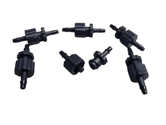 Quick Connect Pack of 6 Couplings for 1/8" Plastic Hose Fits UV Ciss Hose Tubing - Black