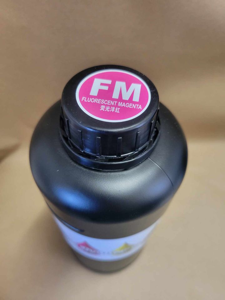 Ink for Fluorescence Black Light hard Ink for UV printer 500ml Magenta or Yellow - UV Black Light Ink