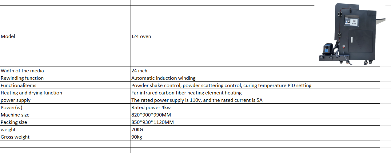 In Stock! J24 a 24 inch DTF Printer with Shaker Oven two I1600 printheads Starter Pack