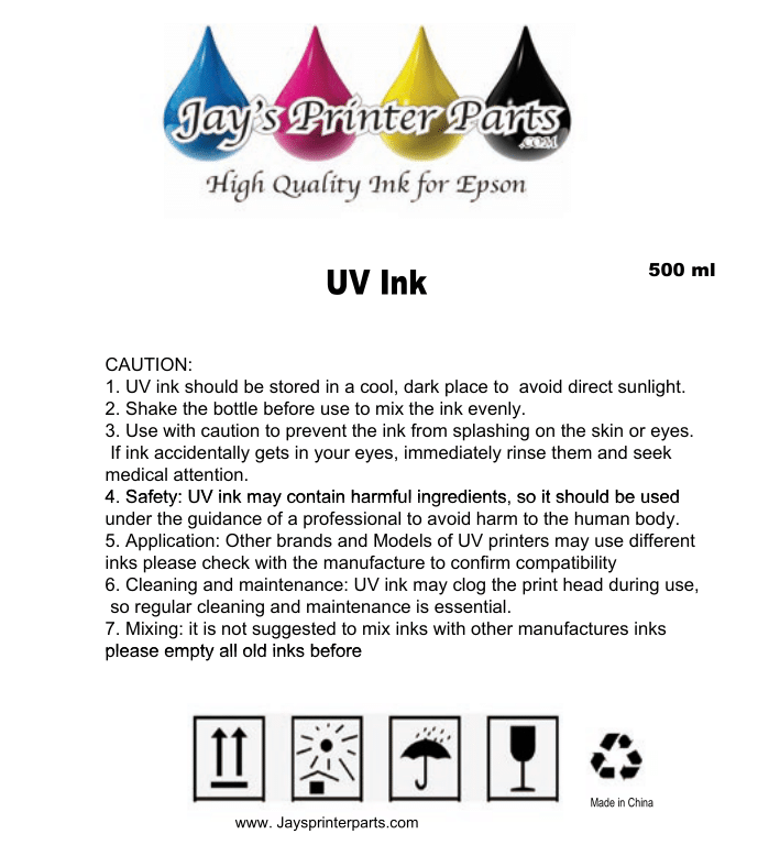 Soft UV Printer Ink for Epson Heads 500ML