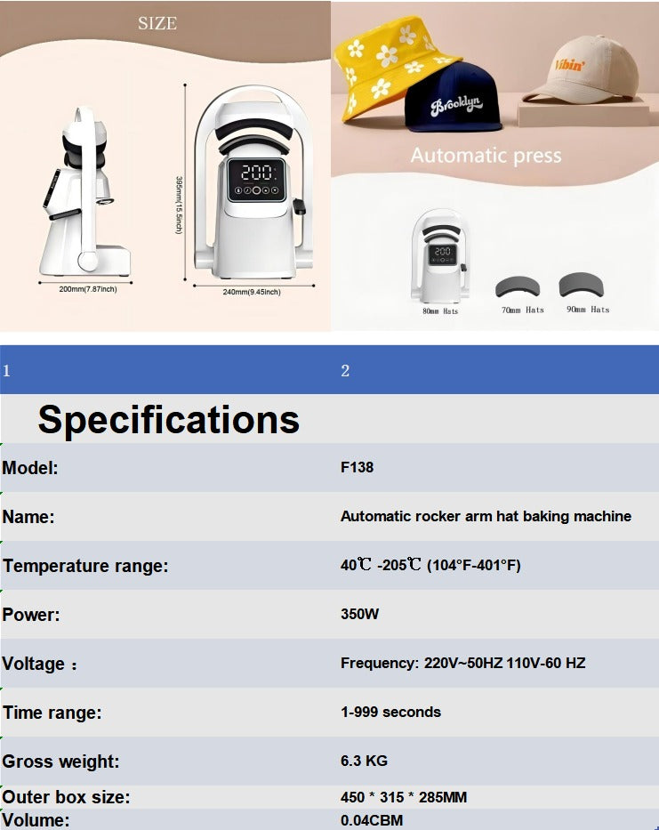 Hat Heat Press for DTF Printing Heat Press Machine Hot Press