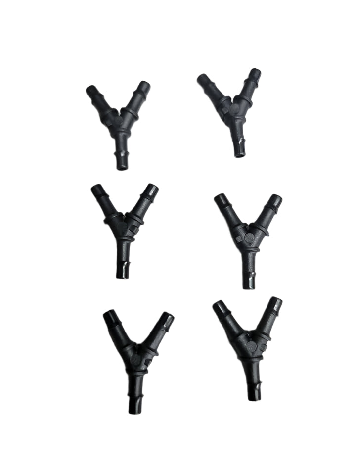 6 Pack 1/8" Plastic Hose Barb Fitting Equal Barbed 3 Way Y Shaped for