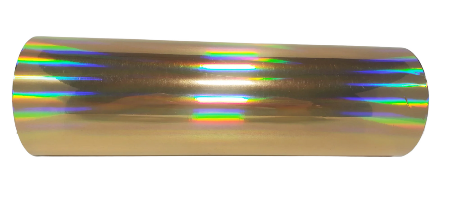 Gold and Silver Foil Foil for UV/DTF 30cm x 50 meters--1 inch diameter roll for 30cm Laminator - Krystal Film