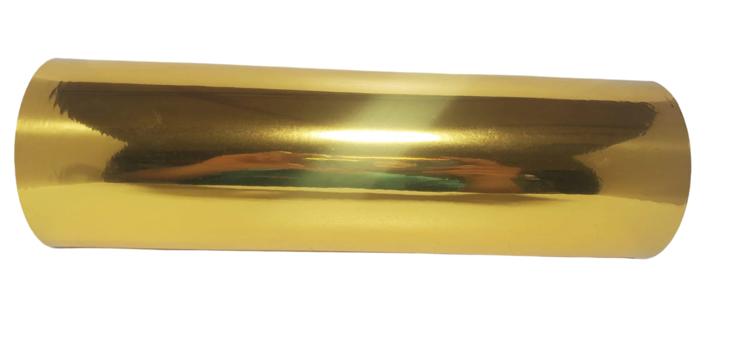 Gold and Silver Foil Foil for UV/DTF 30cm x 50 meters--1 inch diameter roll for 30cm Laminator - Krystal Film