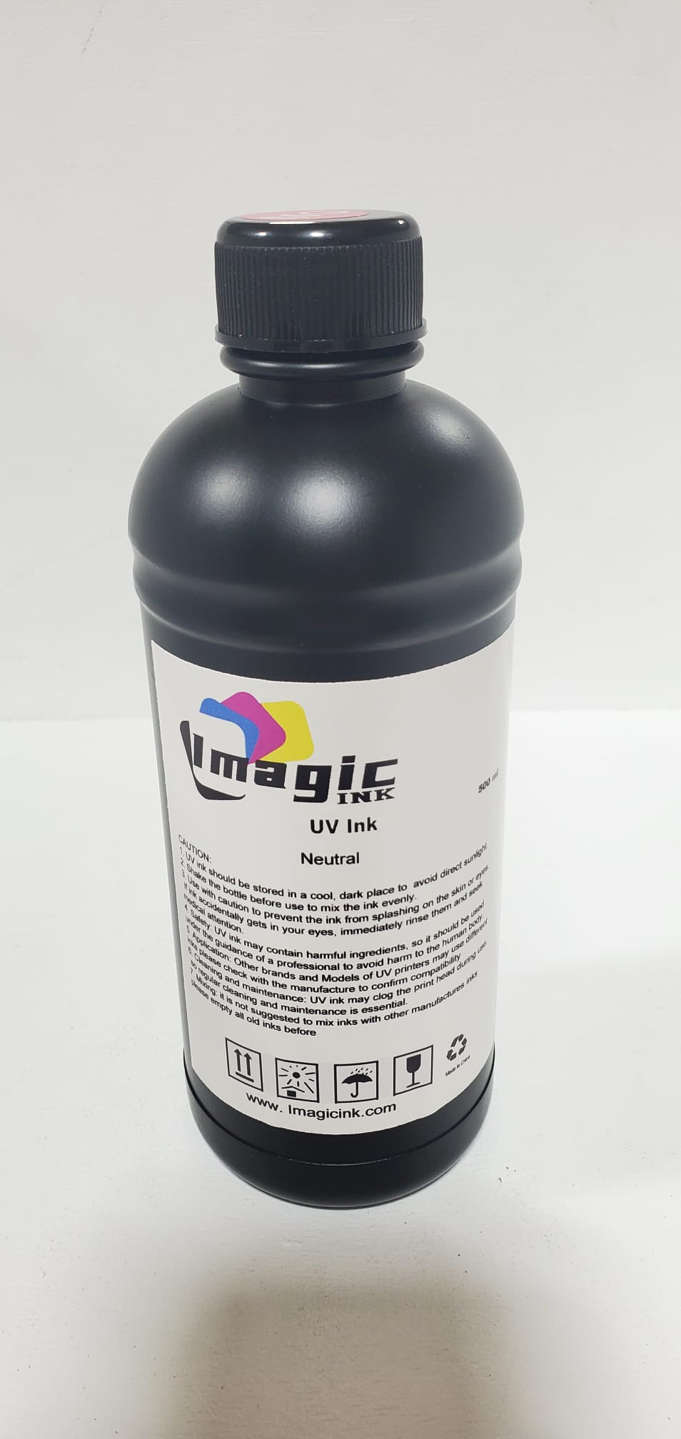 NEUTRAL UV Printer Ink by Imagic Ink for Epson xp600 dx5 dx6 all colors CMYK + White and Varnish (Medium Ink)