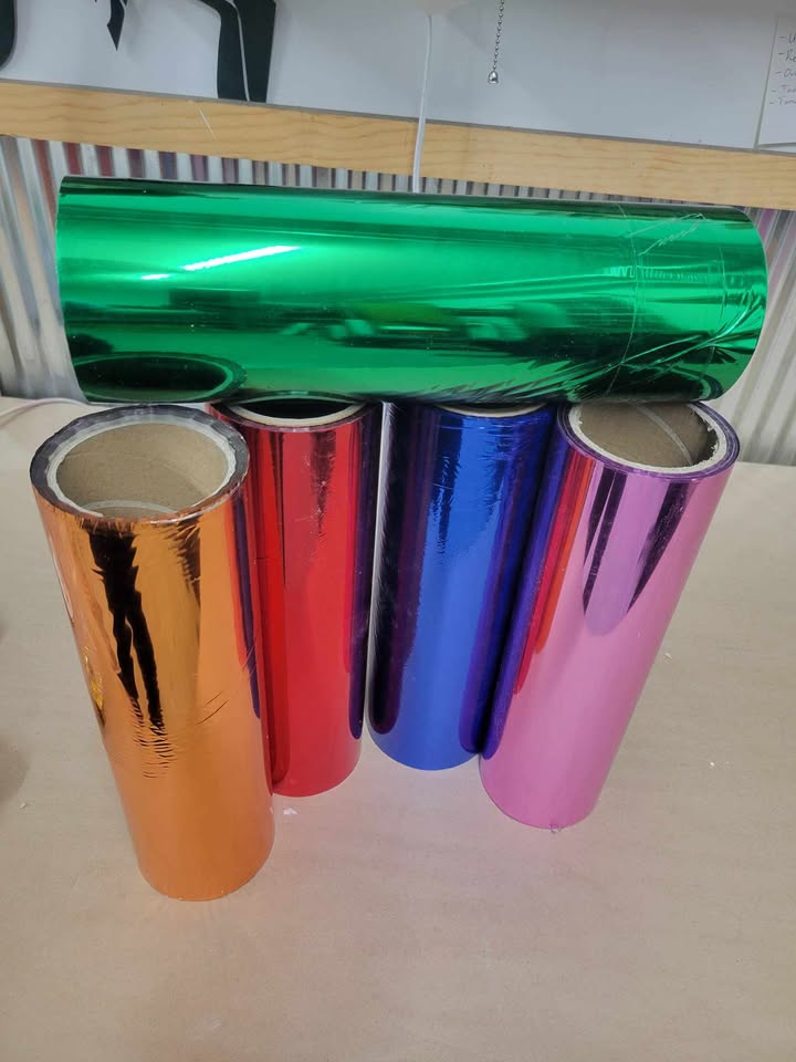 Colored Foil film for UV/DTF 32cmx120 meters 3in diameter - Red, Orange, Copper, Green, Pink Rose, Blue, Green by Imagic