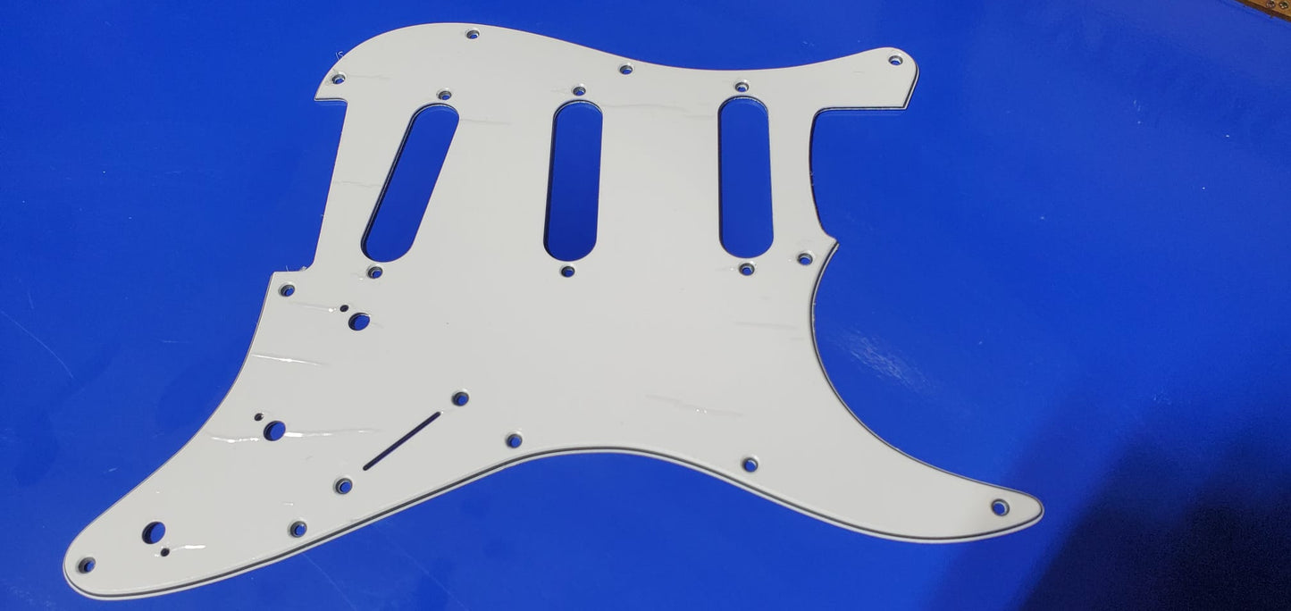 Lot of 8 White Blank Electric Guitar Pickguards and 99 Various Color Guitar Picks