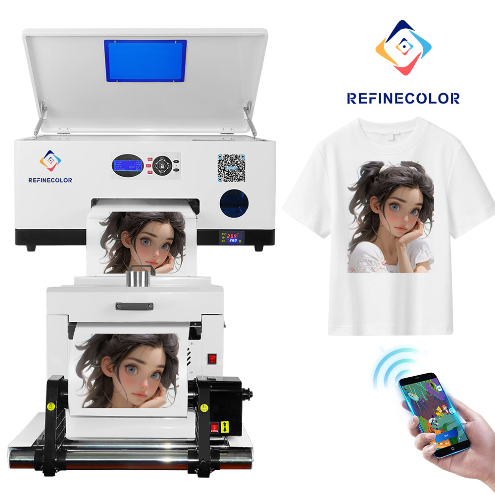Commercial DTF RF-CF2 printer roll to roll with Shaker by Refine color