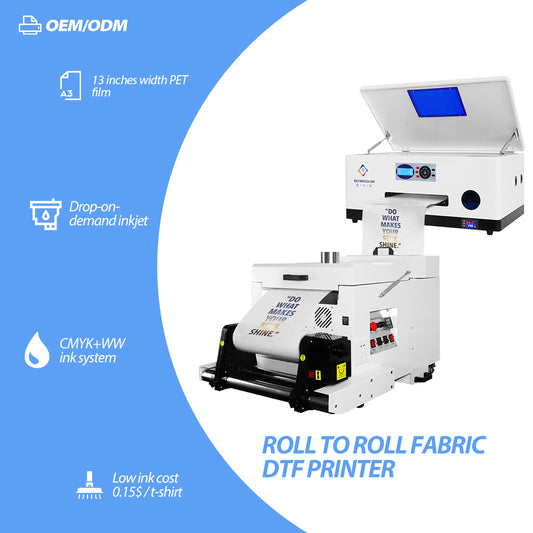 Commercial DTF RF-CF2 printer roll to roll with Shaker by Refine color