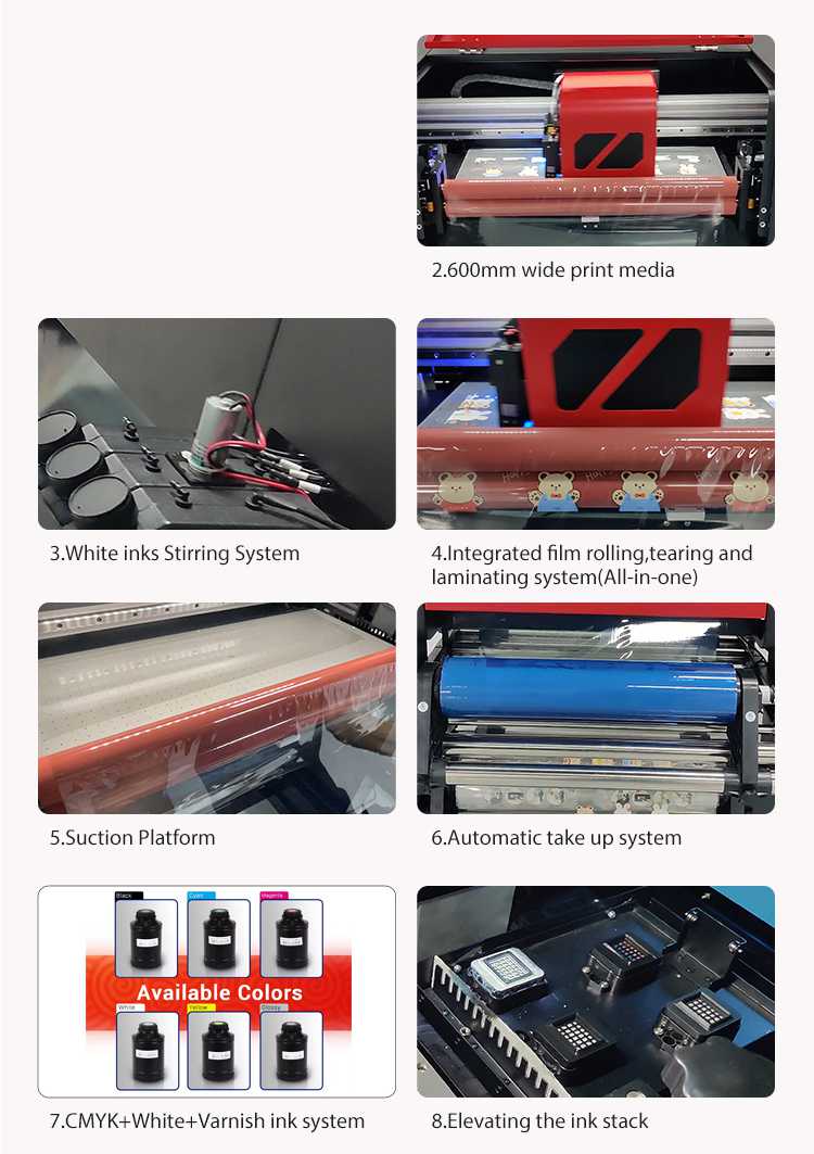 60pro 60CM UV/DTF Roll to Roll UV Printer with 3 XP600 printhead