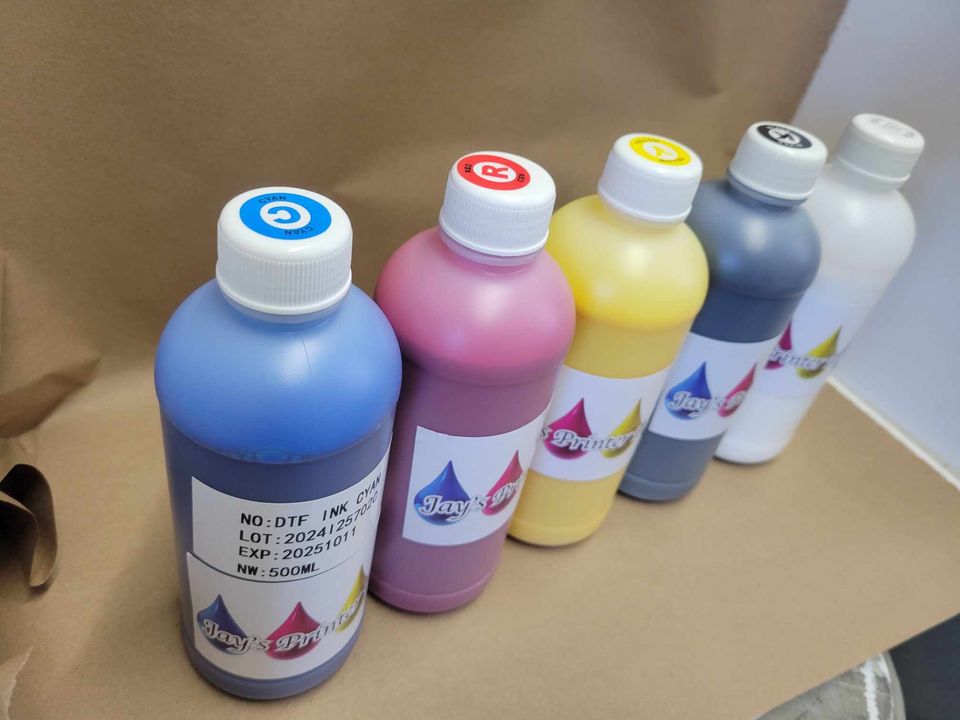 DTF Ink for DTF Textile T-shirt Printer for Epson xp600 dx5 dx6 all colors CMYK + White 500ml Bottle