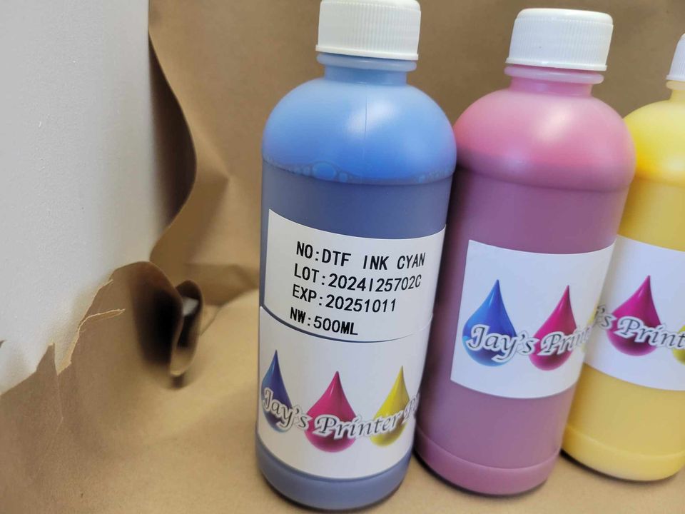 DTF Ink for DTF Textile T-shirt Printer for Epson xp600 dx5 dx6 all colors CMYK + White 500ml Bottle