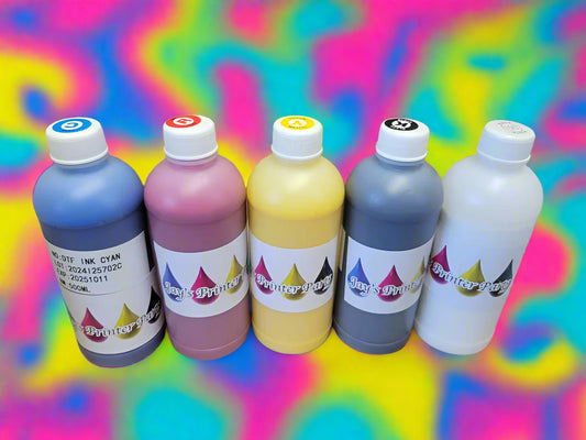 DTF Ink for DTF Textile T-shirt Printer for Epson xp600 dx5 dx6 all colors CMYK + White 500ml Bottle
