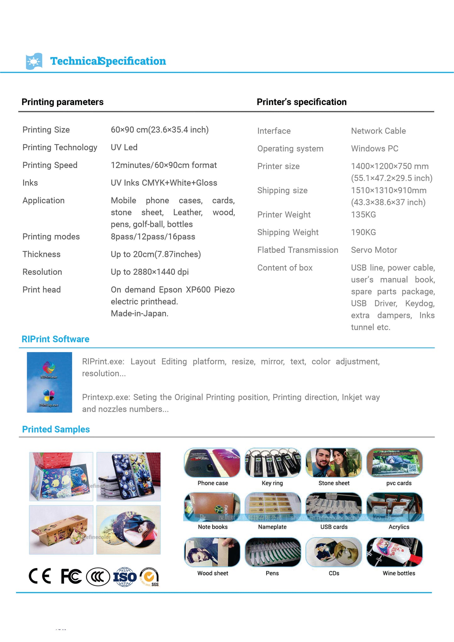 Pre-Order 6090GY UV 3 head flatbed from Jay's printers 600x900MM 6090 flatbed printer