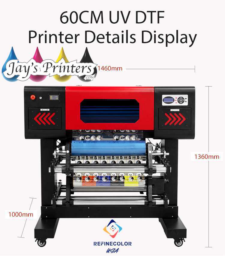 60pro 60CM UV/DTF Roll to Roll UV Printer with 3 XP600 printhead