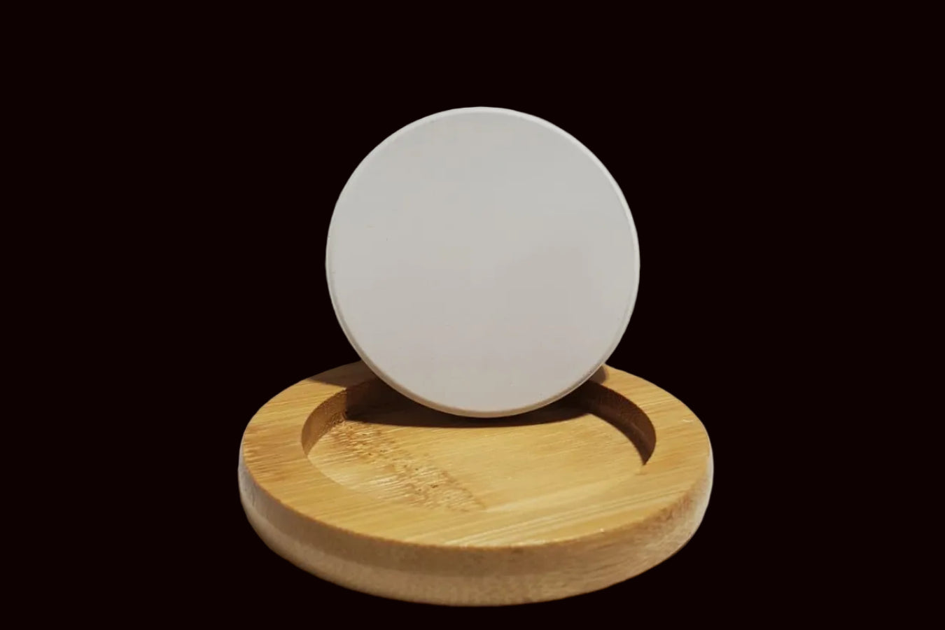 Two-Part Ceramic Coaster--Printable Ceramic Insert with Wood Base