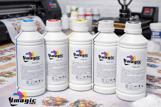 Imagic DTF Ink for DTF Textile T-shirt Printer for Epson xp600 dx5 dx6 all colors CMYK + White 1000ml Bottle 1L Bottles