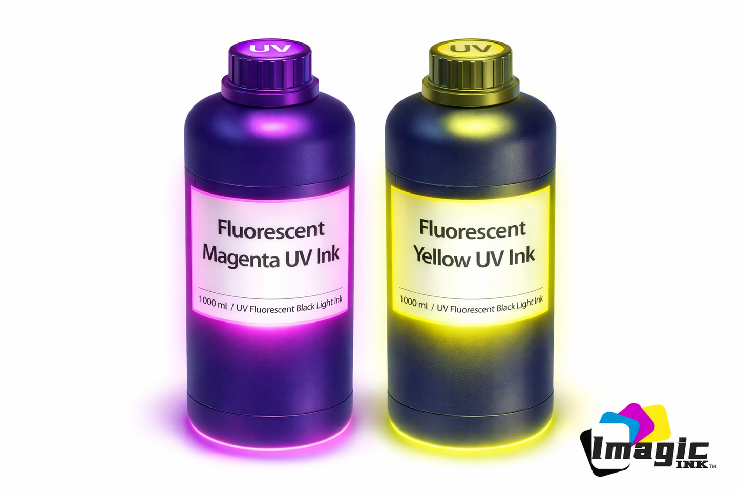 Imagic Ink for UV Printers UV ink - Choose your Color and Type (500ml bottles) - Hard, Neutral, Soft, Fluorescent - UV Inks with Jay's Printers