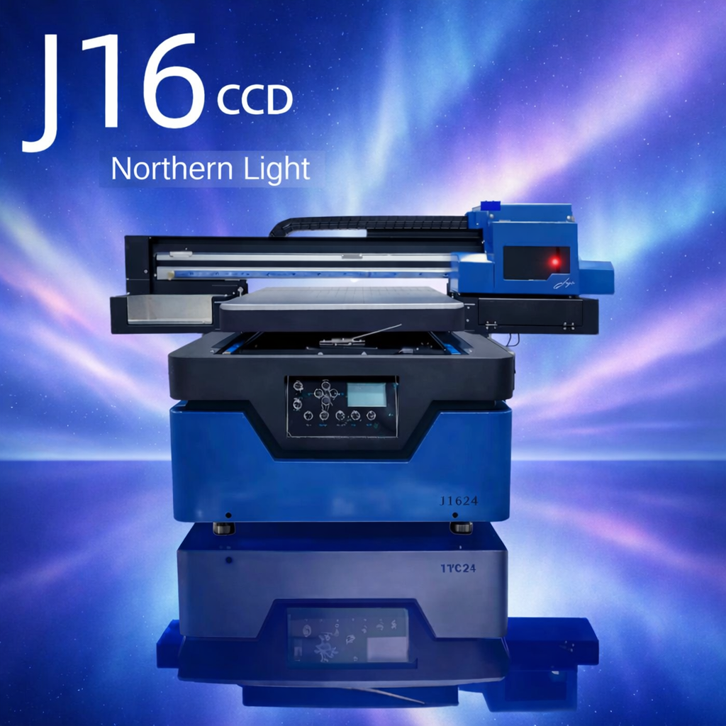 Camera Positioning system installed  J16 Northern Jay Signature UV 2 Head F1080 from Jay's printers 16x24 inch 4060 Flatbed Printer - CCD