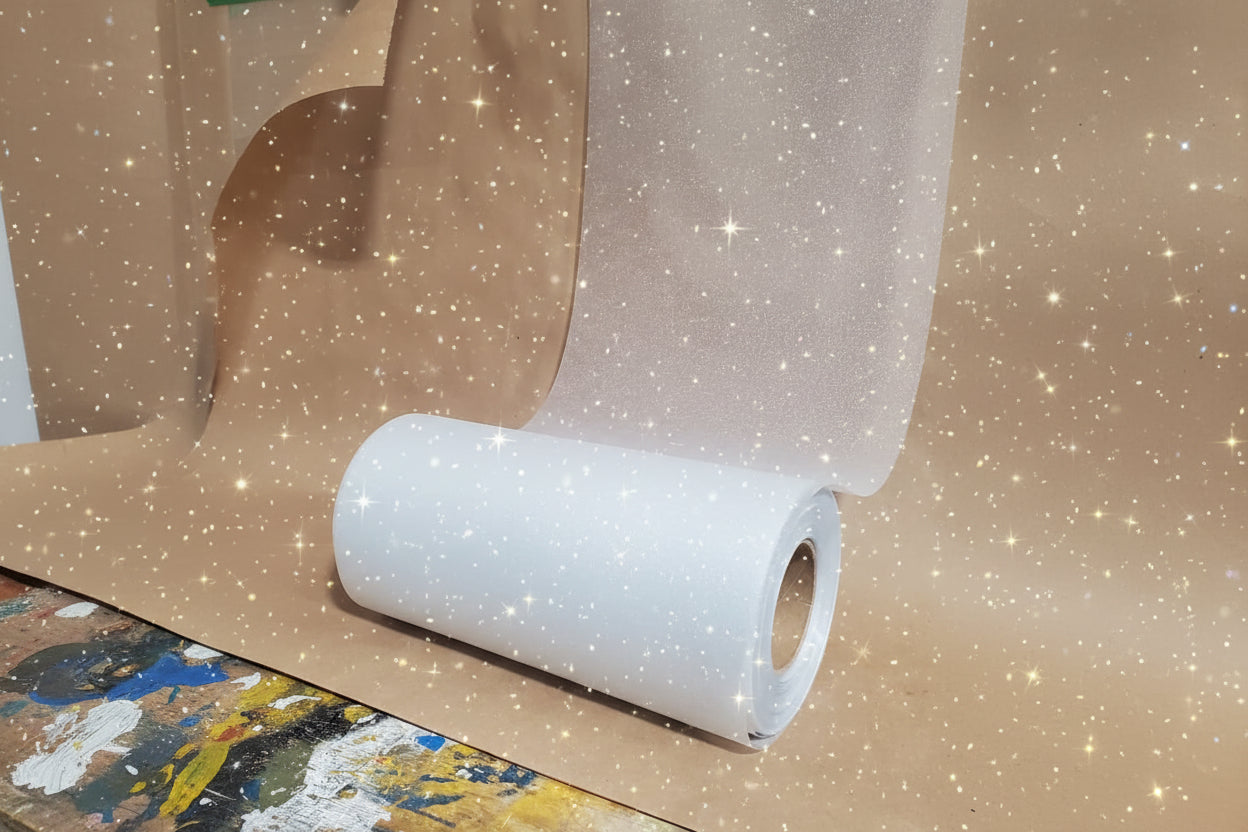 Glittery DTF Pet Roll Film Glitter Film widths  328 Ft Long
