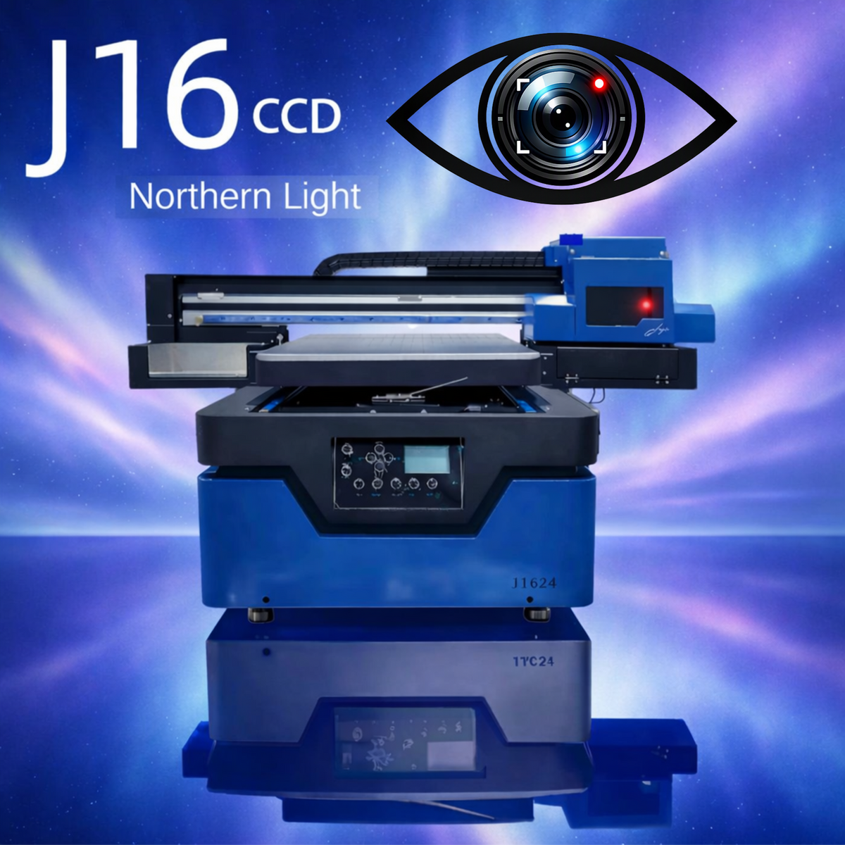 Camera Positioning system installed J16 Northern Jay Signature UV 2 Head F1080 from Jay's printers 16x24 inch 4060 Flatbed Printer - CCD