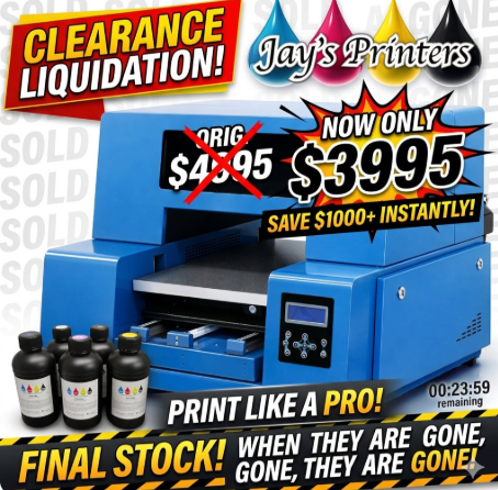 In-Stock JC2C 2 head UV printer Flatbed from Jay's Printers 2C - Jay's Printer Parts and Supply