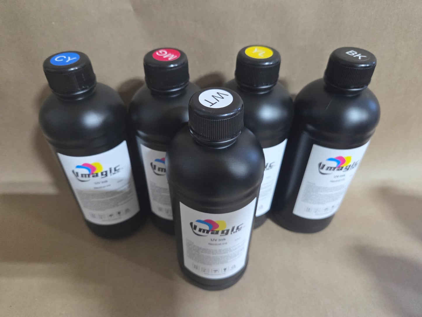 Imagic Ink for UV Printers UV ink - Choose your Color and Type (500ml bottles) - Hard, Neutral, Soft, Fluorescent - UV Inks with Jay's Printers