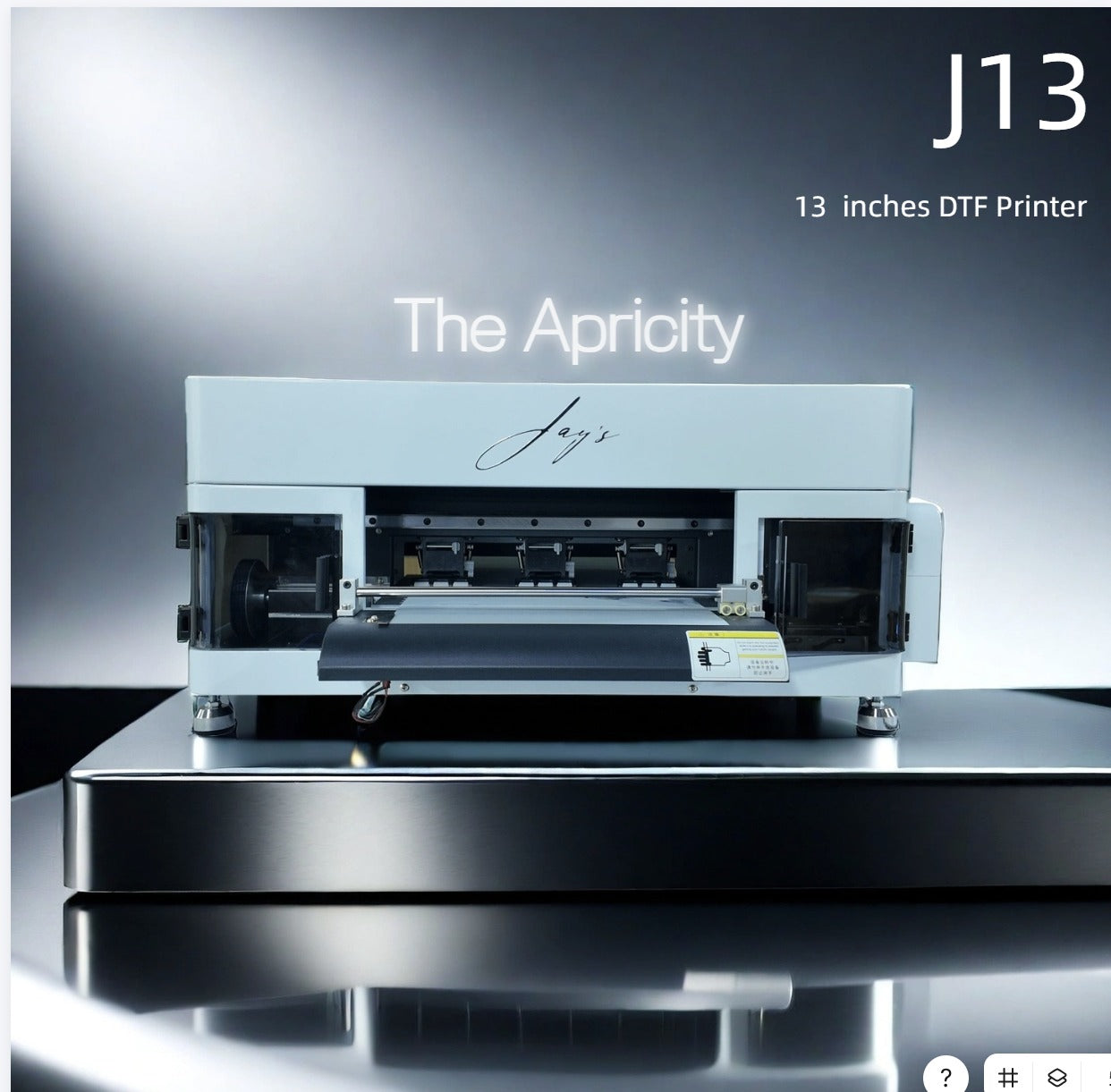 reserve yours today Jay's J13 Apricity a 13 inch DTF Printer with Oven xp600 printhead Starter Pack