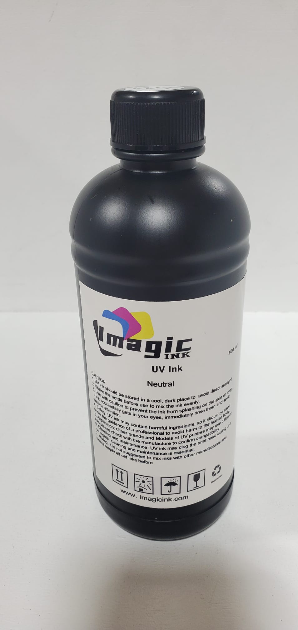 NEUTRAL UV Printer Ink by Imagic Ink for Epson xp600 dx5 dx6 all colors CMYK + White and Varnish (Medium Ink)