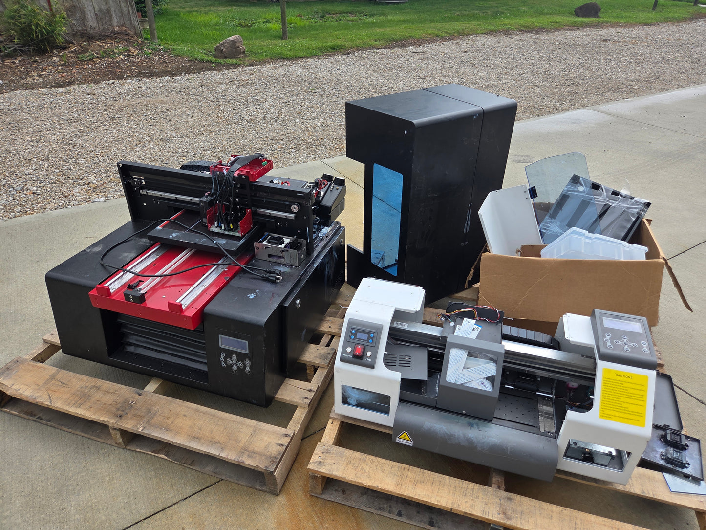 Salvage broken machines As-Is ZZ1C #044 and CF30 #045 Flatbed UV printer by Jays Printers - Please contact before buying