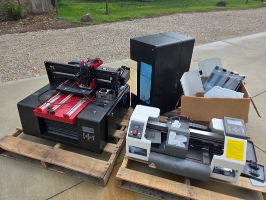 Salvage broken machines As-Is ZZ1C #044 and CF30 #045 Flatbed UV printer by Jays Printers - Please contact before buying