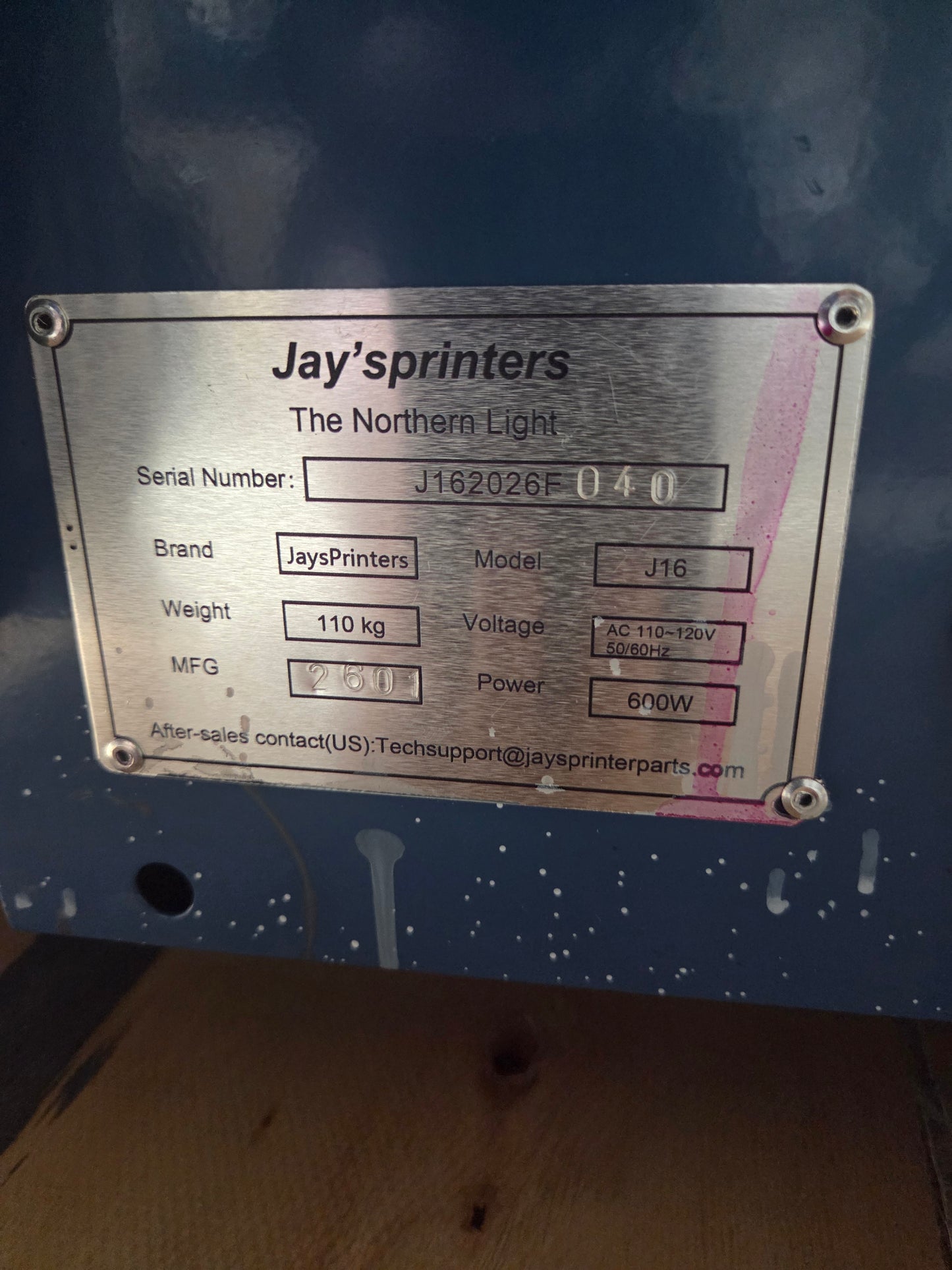 As-is J16 Northern Light Jay Signature UV 2 Head F1080 from Jay's printers 16x24 inch 4060 Flatbed Printer