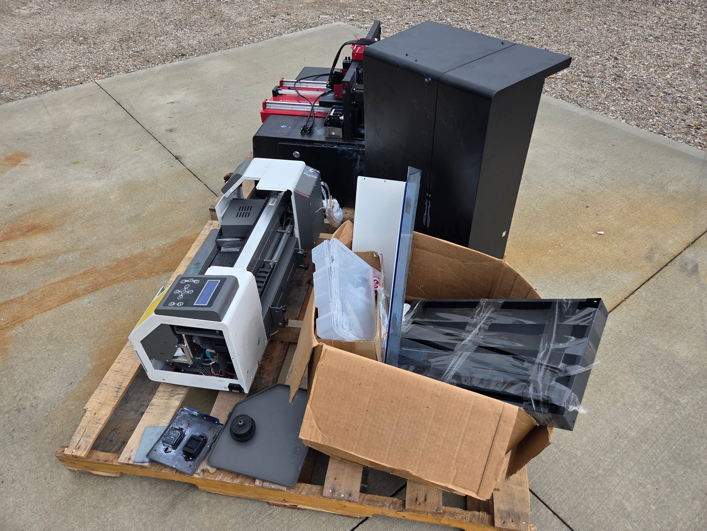 Salvage broken machines As-Is ZZ1C #044 and CF30 #045 Flatbed UV printer by Jays Printers - Please contact before buying