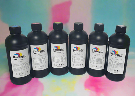 POWER PACK of HARD UV Printer Ink by Imagic Ink--CMYKWW (6-bottle set)