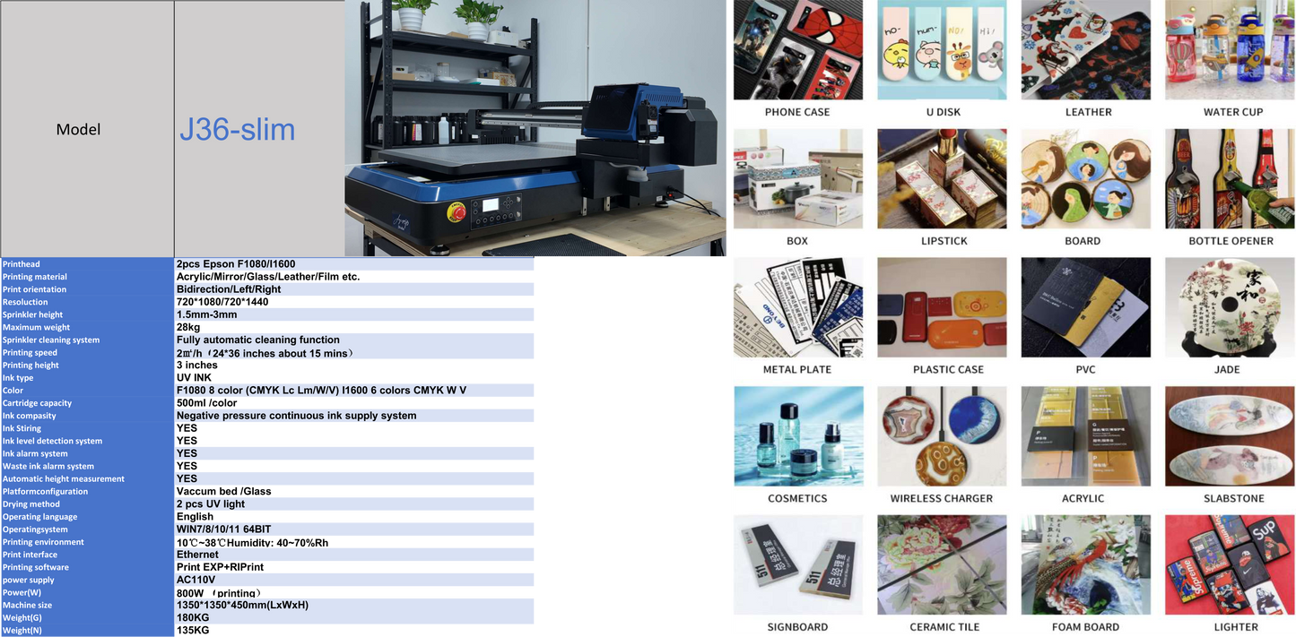 ALL NEW!!! J36Slim UV Printer — Compact, Industrial‑Grade UV Printing for Professional Production